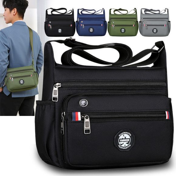 Large Capacity Men's Shoulder Multi-pocket Messenger Bag - Image 3