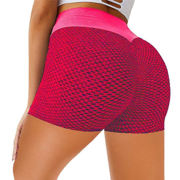 Honeycomb Design Yoga Pants Solid Color Hip-lifting Fitness Sports Shorts For Women - Image 3