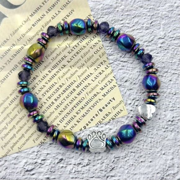 Colored Stone Chain Bracelet New Magnet Hand-woven - Image 6