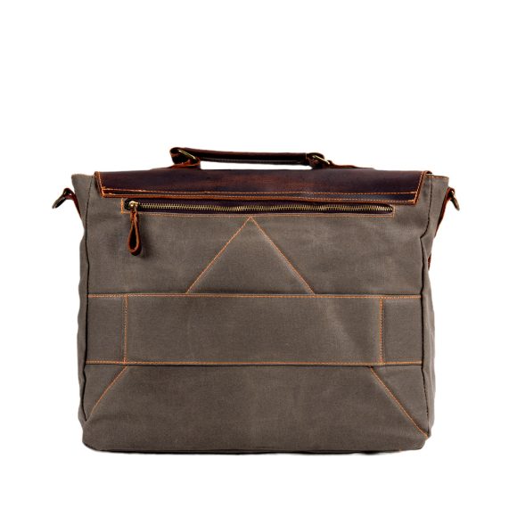 Waterproof Canvas Stitching Leather Briefcase Handbag - Image 3