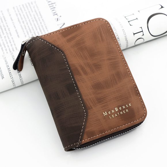 Frosted Men's Short Chain Wallet Vertical Coin Purse Card Holder - Image 8