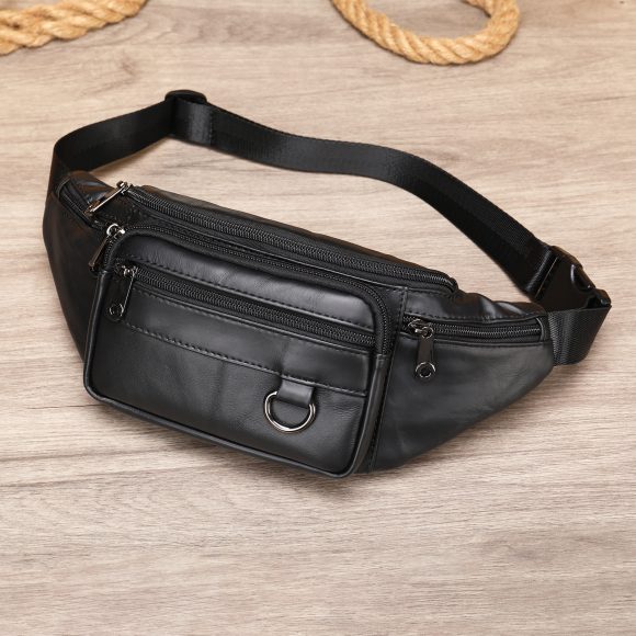 Men's Sheepskin Mobile Phone Waist Bag Sports Leisure - Image 4