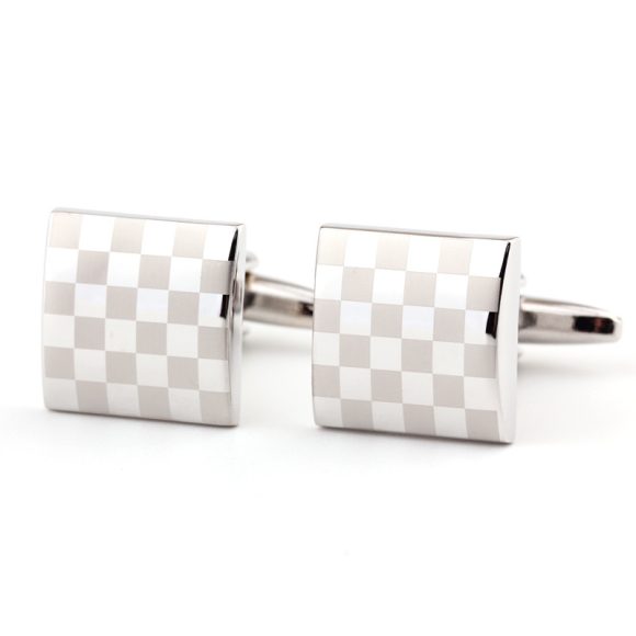 Square Plaid French Shirt Men's Cufflinks Cufflink - Image 8