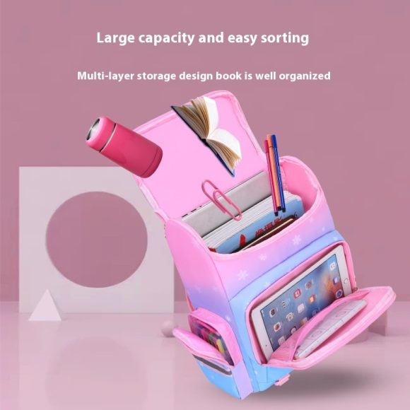 Children's Schoolbag Starry Sky Gradient Spine Protection Burden Alleviation Backpack - Image 7