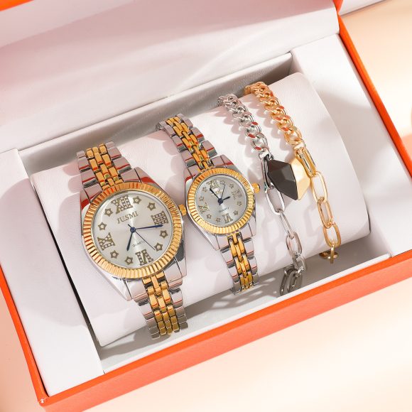 New Fashion Simple All-match Couple Watch Heart Bracelet Suit - Image 5