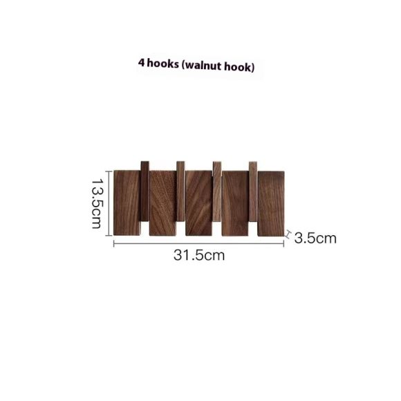 Solid Wood Simplicity Keys Clothes Hook Wall Home Door Hallway Hanger Punch-free - Image 6