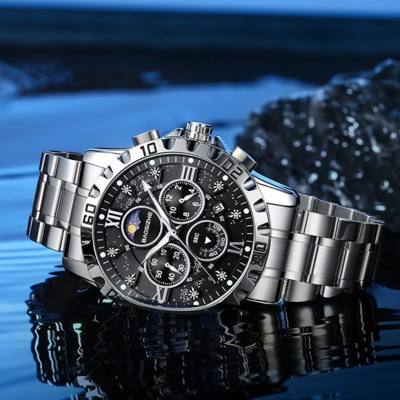 Automatic Non-mechanical Watch Steel Belt Waterproof Quartz Watch Men's Watch - Image 2