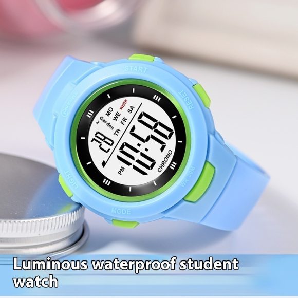 Fashion Pin Buckle Luminous Waterproof PU Strap Student Electronic Watch - Image 8