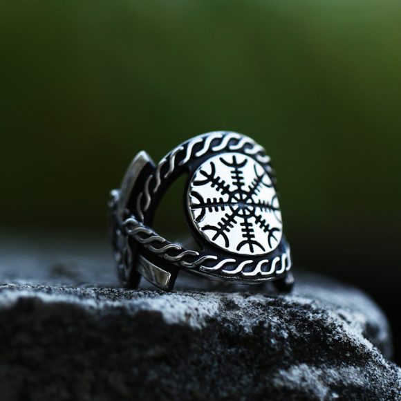 Men's Viking Compass Stainless Steel Ring - Image 6