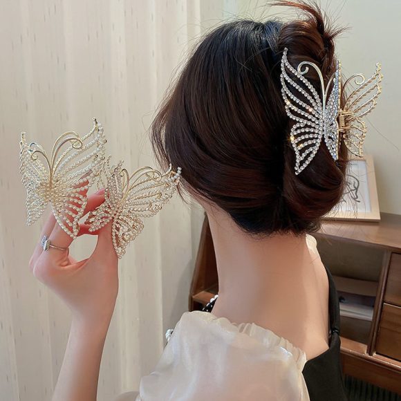 Ladies Pearl Butterfly Alloy Grip - Image 2