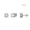 Gold-plated Micro-inlaid Round Zircon Ear Studs Earrings - Image 3