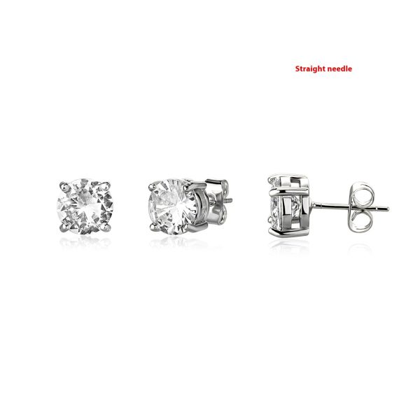 Gold-plated Micro-inlaid Round Zircon Ear Studs Earrings - Image 3