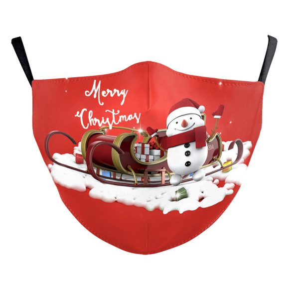 Snowflake Christmas Red Digital Printing Double-layer Dust Mask - Image 5