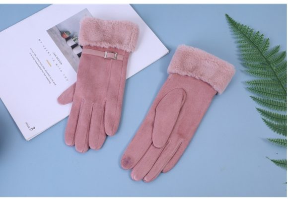 Outdoor Cycling Touch Screen Fleece Thickening Suede Gloves - Image 10