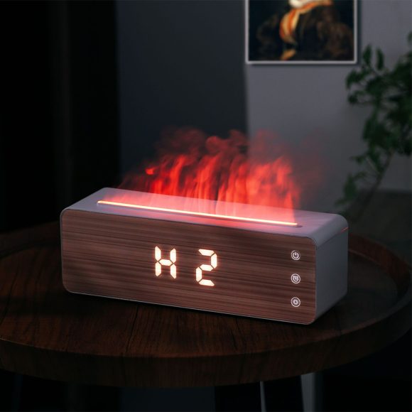 Flame Humidifier Flame Aromatherapy Machine With Clock Display  Desktop Aromatherapy Humidifier  Bedroom - Image 6
