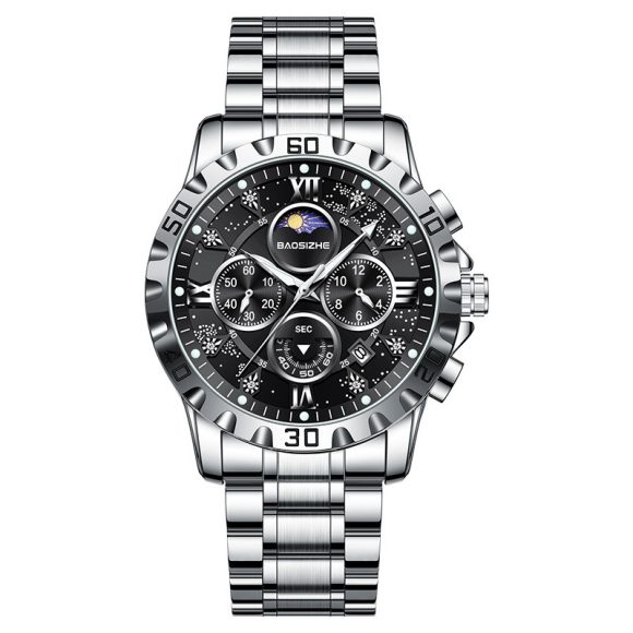 Automatic Non-mechanical Watch Steel Belt Waterproof Quartz Watch Men's Watch - Image 8