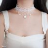 Personalized Multi-layer Crystal Lace Necklace Bone Chain