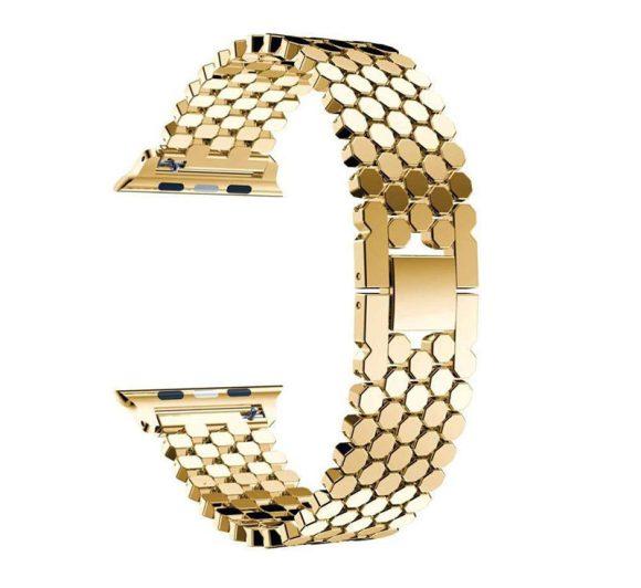 Scale Grain Zinc Alloy Five-bead Honeycomb Strap - Image 4