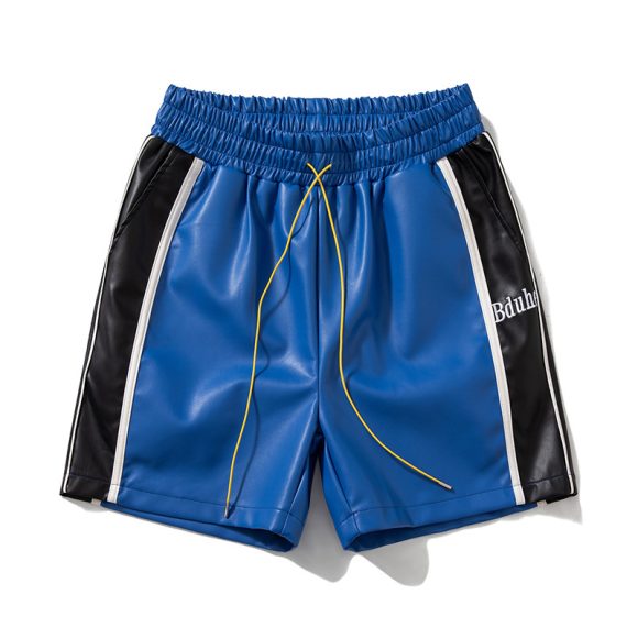 Embroidered Letter Color Matching Drawstring Beach Pants - Image 2