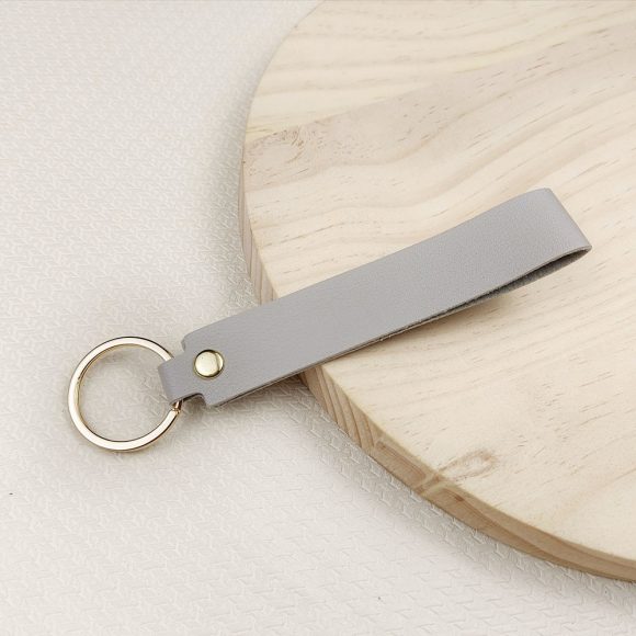 Versatile Solid Color Leather Keychain - Image 6
