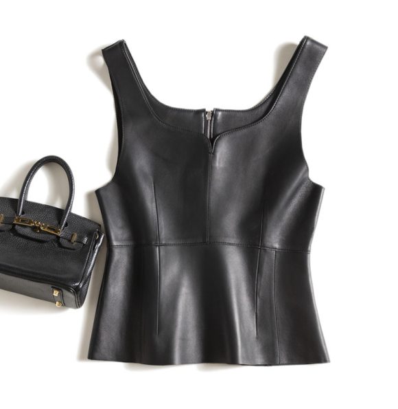 Outer Wear Genuine Leather Small Sling Vest Coat - Image 7
