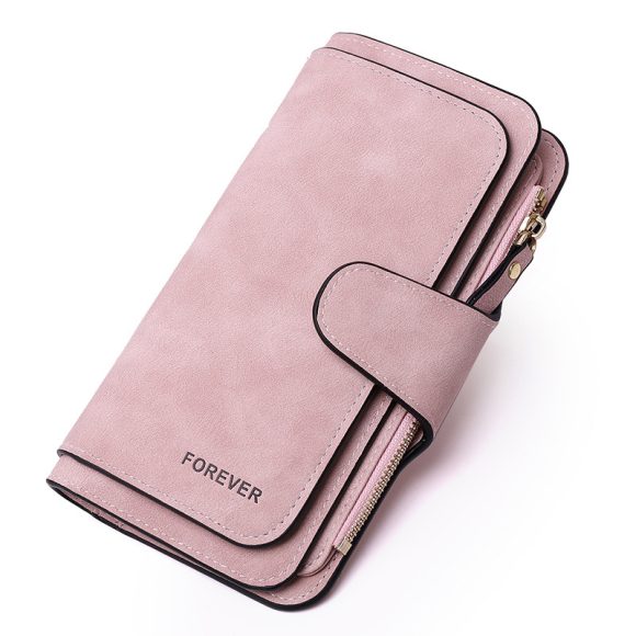 Women's Long Wallet Trifold Matte Leather Clutch - Image 7
