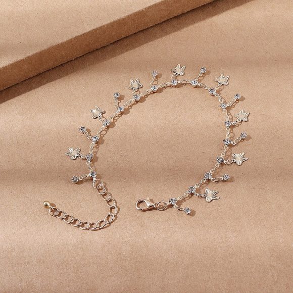 Butterfly Tassel Anklet Colorful Oil Necklace Flowers Leaves - Image 8