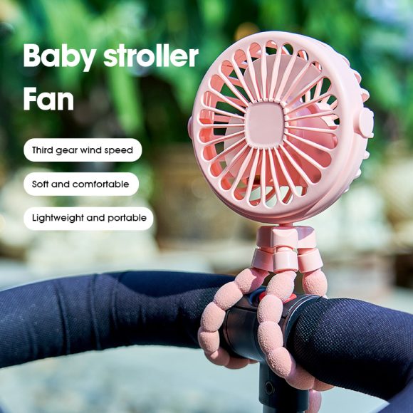 Multi Functional Children's Stroller Mini Fan Portable USB Charging Small Fan Octopus - Image 2