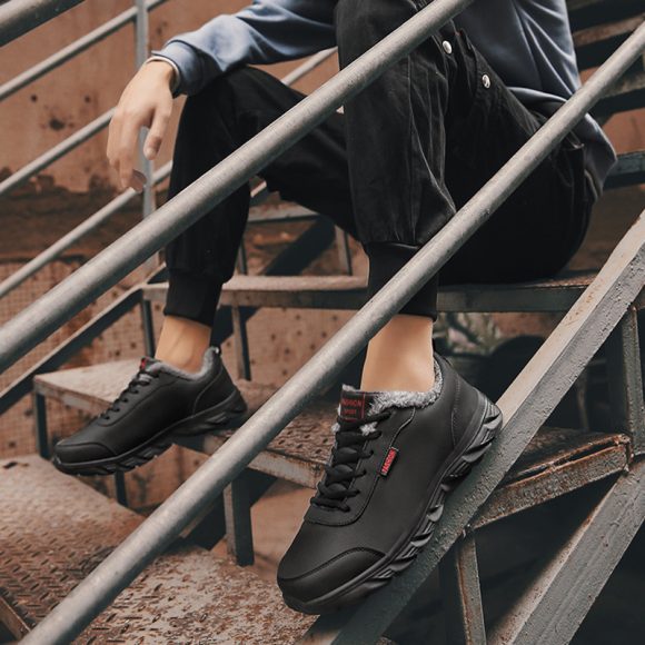 Men Sneakers Winter Warm Sports Shoes With Plush - Image 5
