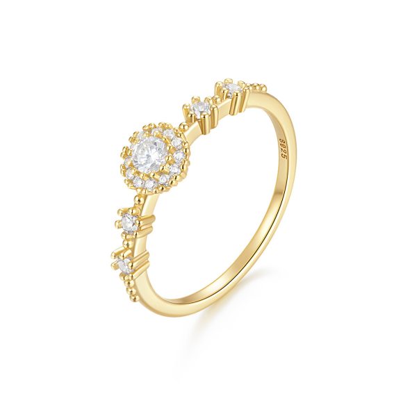 European And American Entry Lux Flower Rhinestone-embedded Closed 925 Silver High-grade Romantic Proposal Ring - Image 10