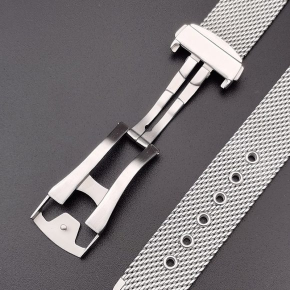Folding Buckle Butterfly Clasp Stainless Steel Mesh Strap - Image 4