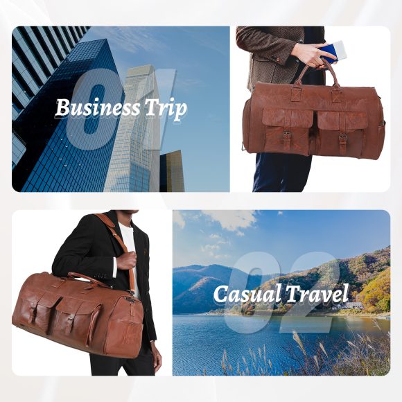Large Capacity Men's Leather Suit Storage Bag - Image 4