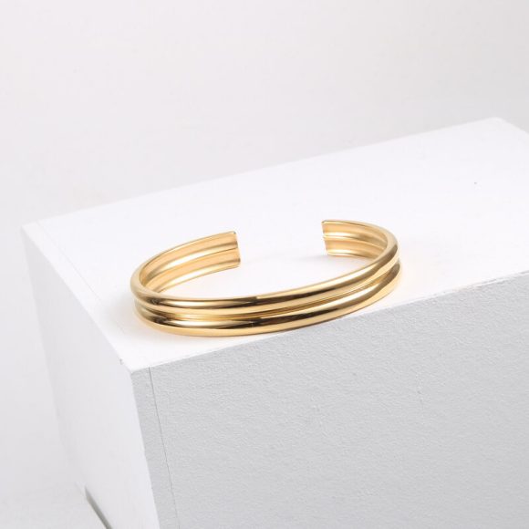 Double Curved Titanium Steel Bracelet - Image 4