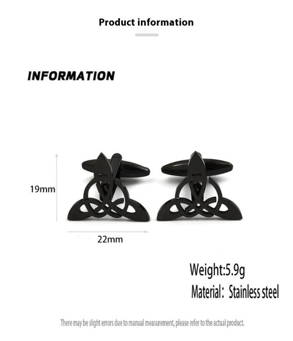 Geometric Triangle Symmetrical Hollow Men's Suit Cufflinks - Image 4