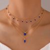 Vintage Grandmother Blue Green Pearl Multilayer Simplicity Necklace - Image 4