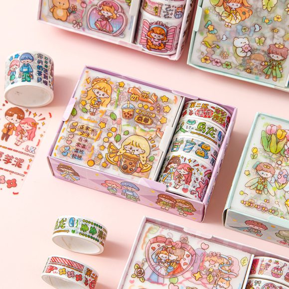 Cute Tape Sticker Gift Box Cartoon Stickers Suit Children's Film Sticker - Image 2
