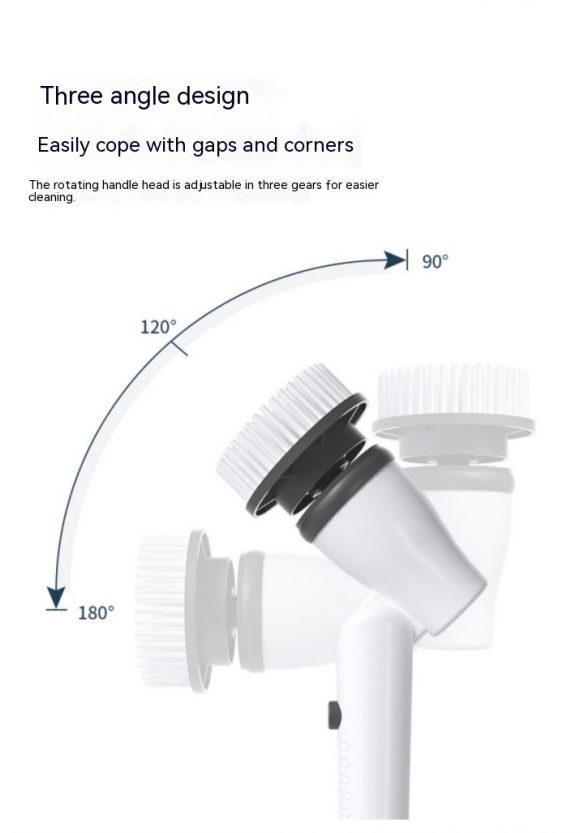 7-in-1 Wireless Cleaning Brush Long Handle Retractable Bathroom Toilet Floor Electric Brush - Image 5