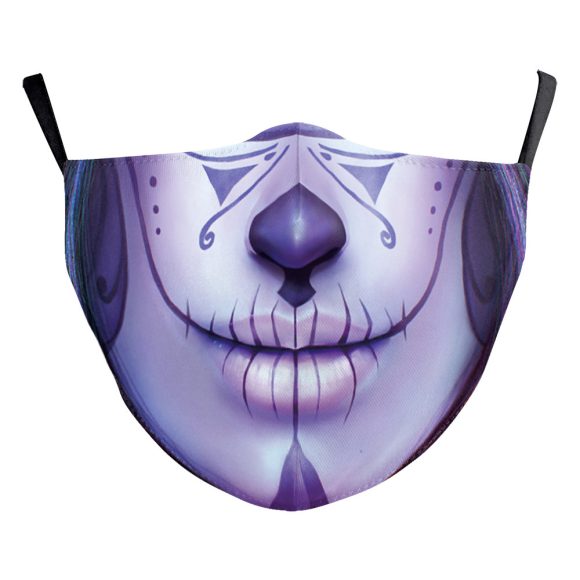 Halloween Digital Printing Funny Horror Face Double Layer Dust Mask - Image 4