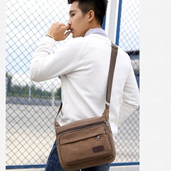 Men's Shoulder Bag Retro Leisure Crossbody Bag Outdoor Sports Canvas Bag - Image 4