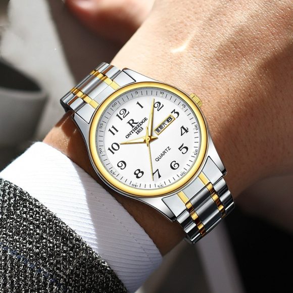 All-steel Double Calendar Middle-aged And Elderly Men's Watch - Image 3