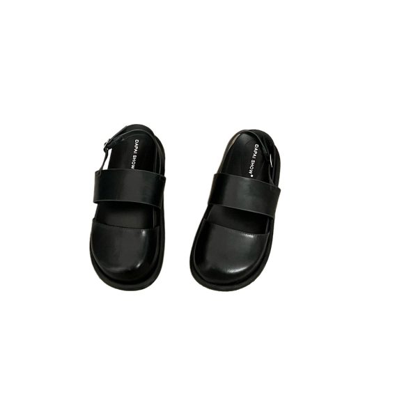 Retro Raise The Bottom One Strap Two-way Breathable Closed Toe Sandals - Image 7