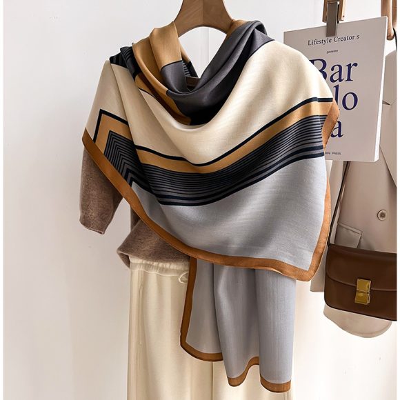Color Matching Fashion Scarf Scarf Thin Warm Scarf Talma - Image 4