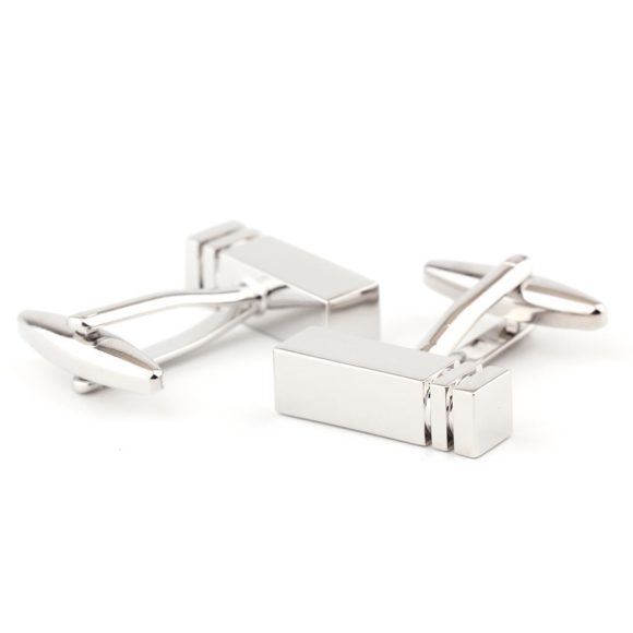 Rectangular Glossy Metal Cufflinks French Cuff French Shirt Men Women Cufflink - Image 6