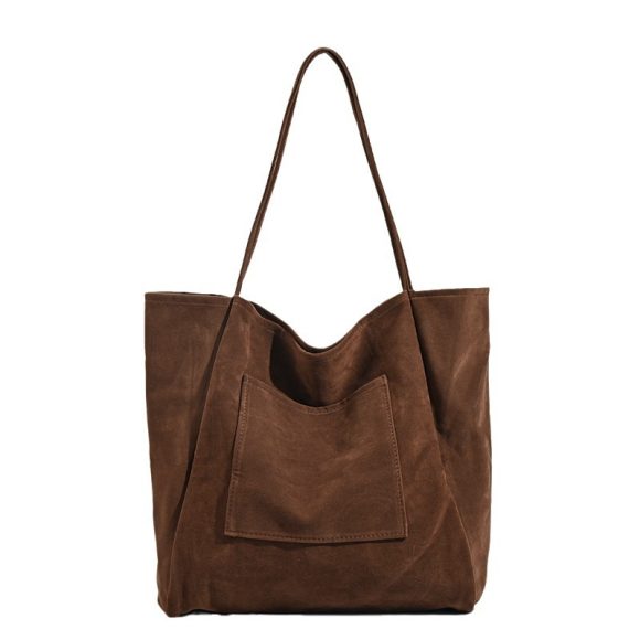 Autumn And Winter Large Capacity Suede Idle Style Shoulder Bag Versatile Handheld Shopping Bag - Image 9