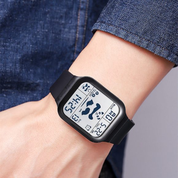 New Square Polychrome Panda Male And Female Students Waterproof Multifunctional Sports Waterproof Net Red Electronic Watch - Image 4