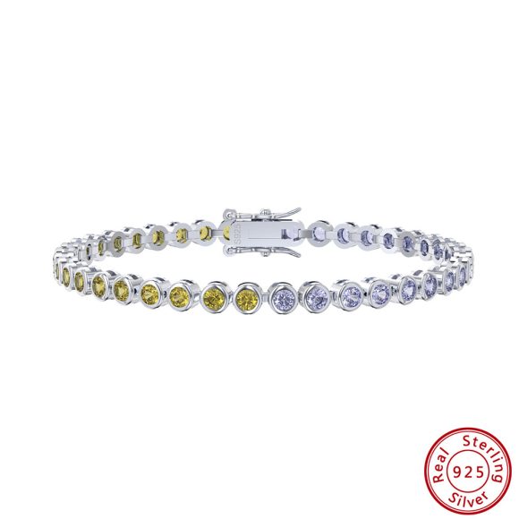 S925 Sterling Silver Two-tone Zircon Fashion All-match Bracelet - Image 7