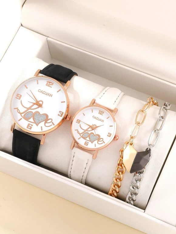 New Fashion Simple All-match Couple Watch Heart Bracelet Suit - Image 10
