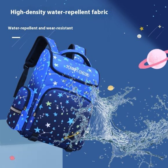 Children's Schoolbag Starry Sky Gradient Spine Protection Burden Alleviation Backpack - Image 4