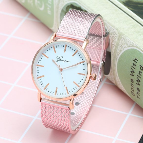 Geneva Watch Dial Plate Mesh Belt Female Minimalist Thin - Image 5