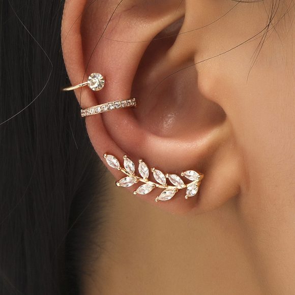 Geometric Ear Clip Leaf Ear Clip - Image 2